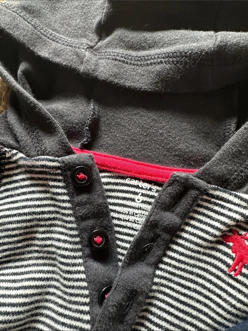 Striped Hooded Baby Bodysuit trio